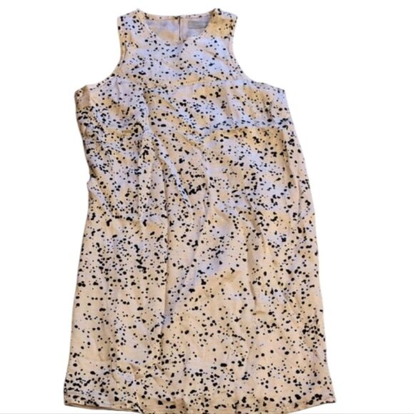 Everlane Satin Slip Dress Mini Cream Black Splatter Pattern Size 4 - Picture 1 of 8